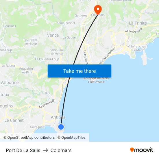 Port De La Salis to Colomars map