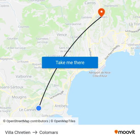 Villa Chretien to Colomars map