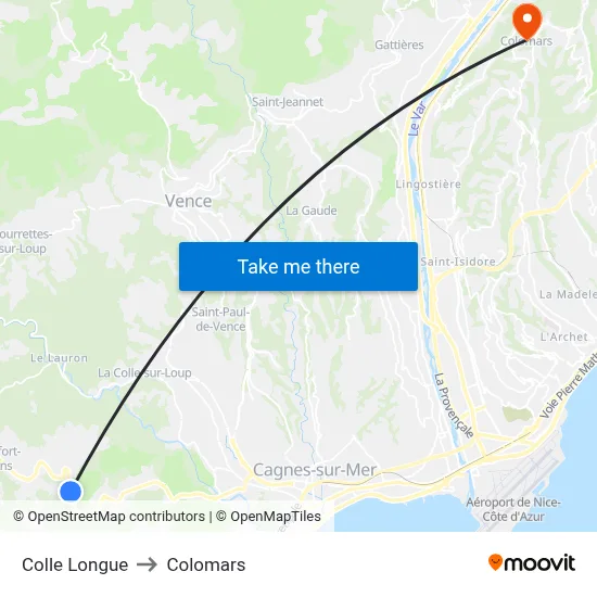 Colle Longue to Colomars map