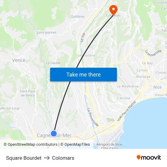 Square Bourdet to Colomars map