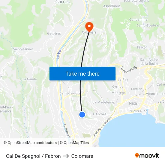Cal De Spagnol / Fabron to Colomars map