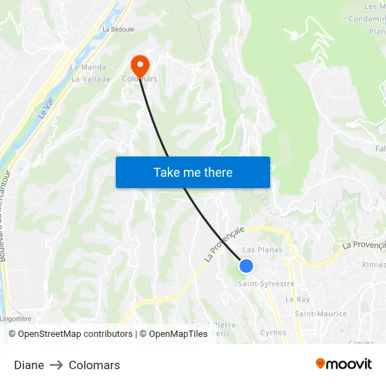 Diane to Colomars map