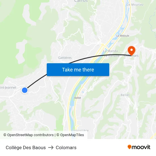 Collège Des Baous to Colomars map