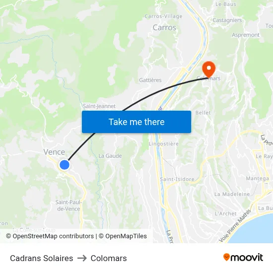 Cadrans Solaires to Colomars map