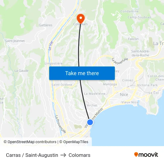 Carras / Saint-Augustin to Colomars map