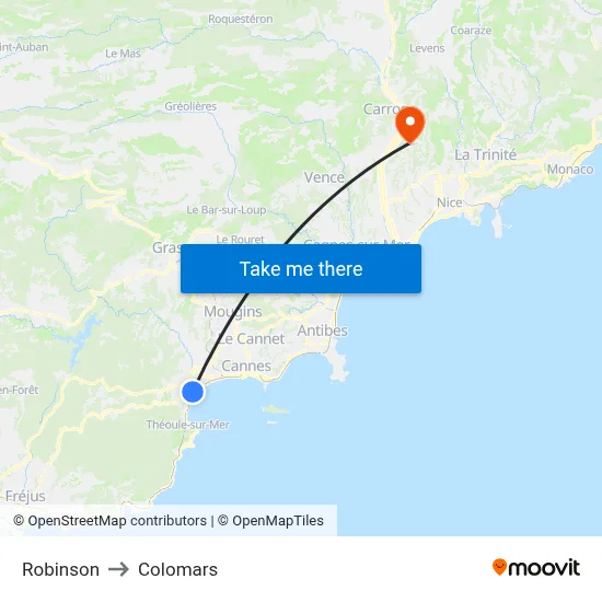 Robinson to Colomars map