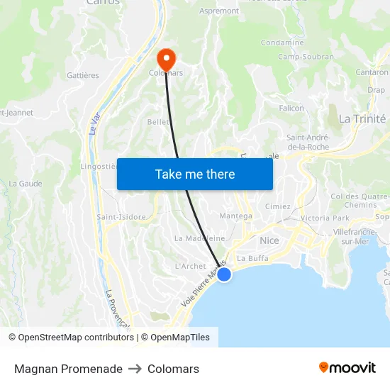 Magnan Promenade to Colomars map