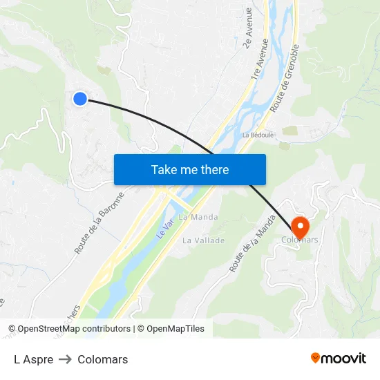 L Aspre to Colomars map