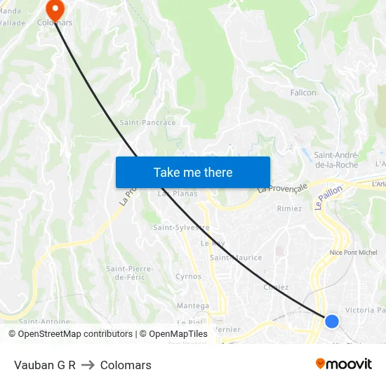 Vauban G R to Colomars map
