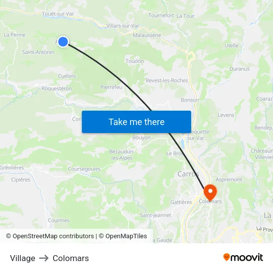 Village to Colomars map