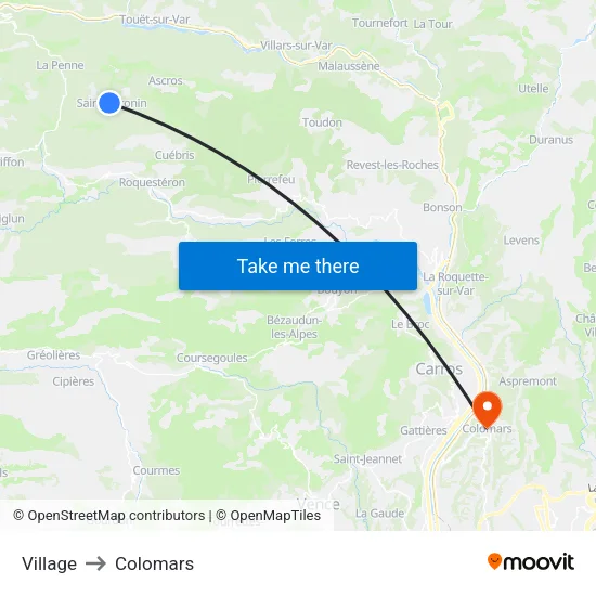 Village to Colomars map