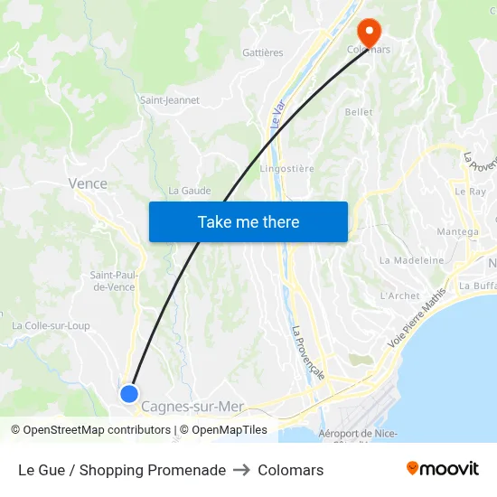Le Gue / Shopping Promenade to Colomars map
