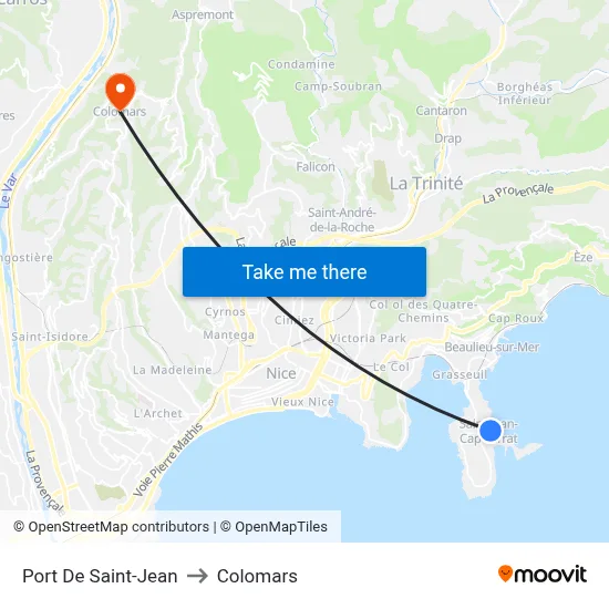 Port De Saint-Jean to Colomars map