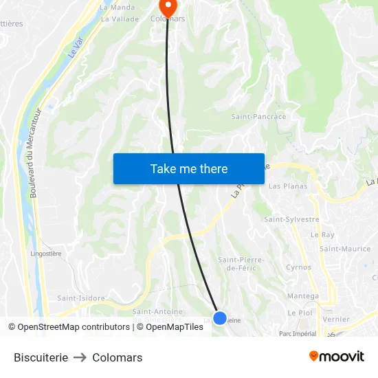 Biscuiterie to Colomars map