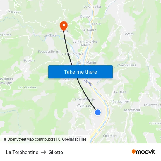 La Teréhentine to Gilette map