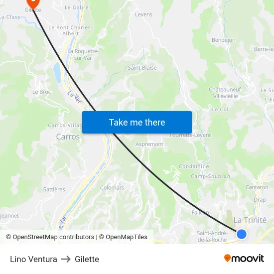 Lino Ventura to Gilette map