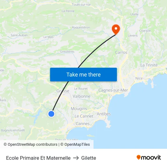 Ecole Primaire Et Maternelle to Gilette map