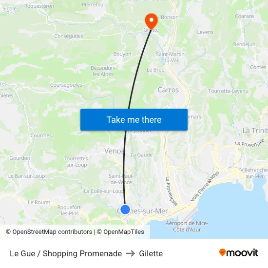 Le Gue / Shopping Promenade to Gilette map