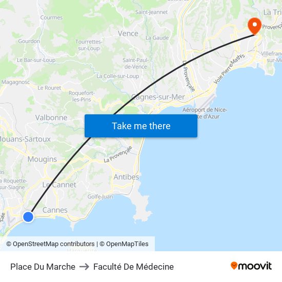 Place Du Marché to Faculté De Médecine map