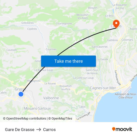 Gare De Grasse to Carros map