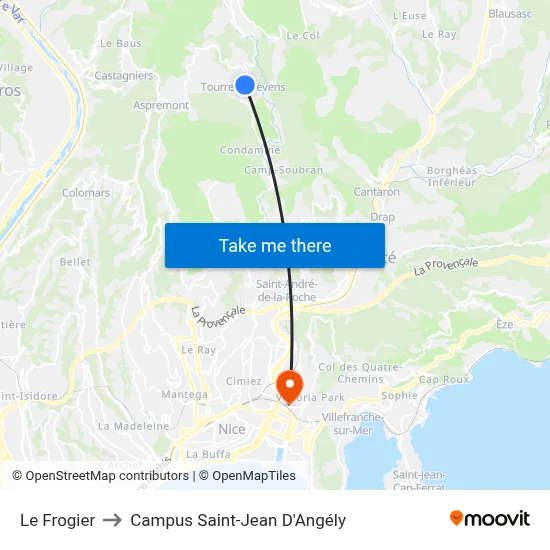 Le Frogier to Campus Saint-Jean D'Angély map