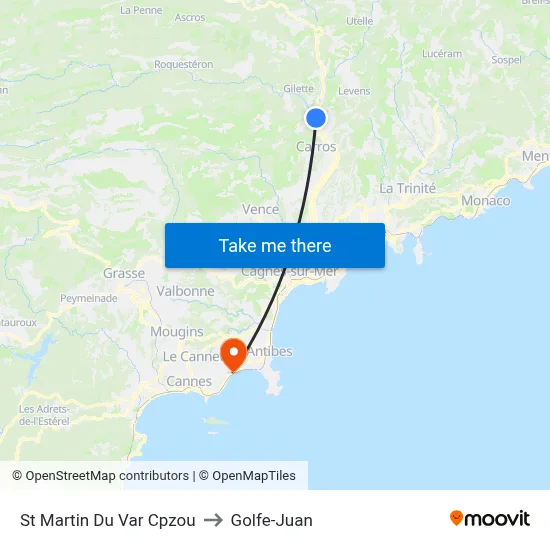 St Martin Du Var Cpzou to Golfe-Juan map