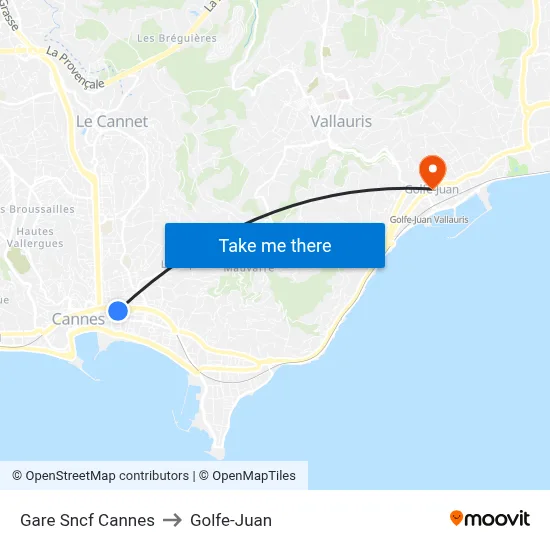 Gare Sncf Cannes to Golfe-Juan map