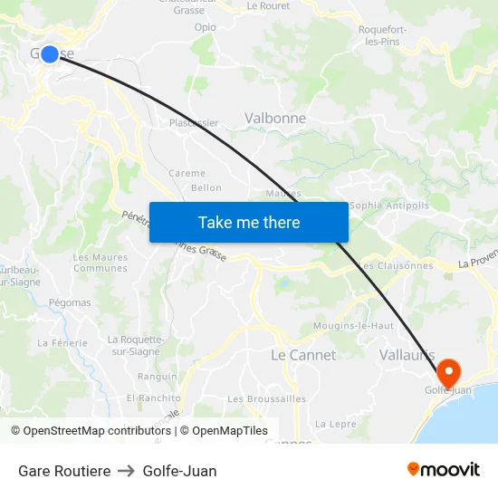 Gare Routiere to Golfe-Juan map