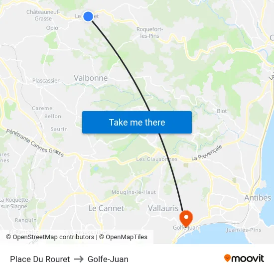 Place Du Rouret to Golfe-Juan map