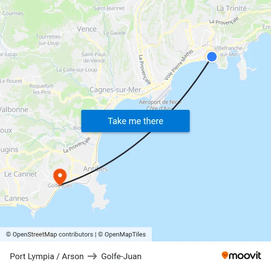 Port Lympia / Arson to Golfe-Juan map