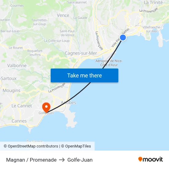 Magnan / Promenade to Golfe-Juan map