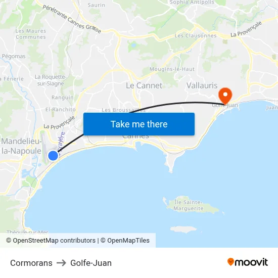 Cormorans to Golfe-Juan map