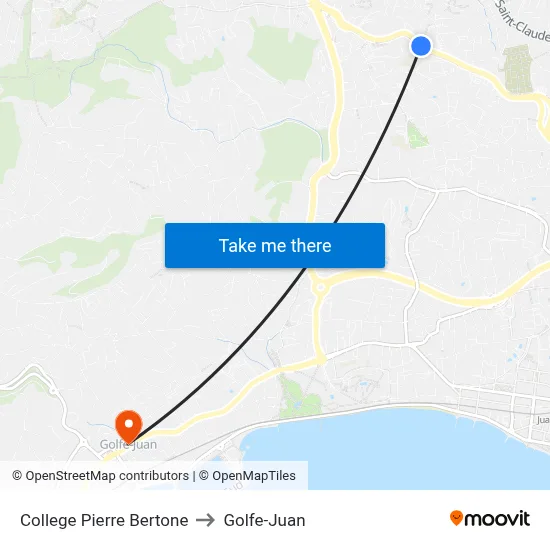 College Pierre Bertone to Golfe-Juan map