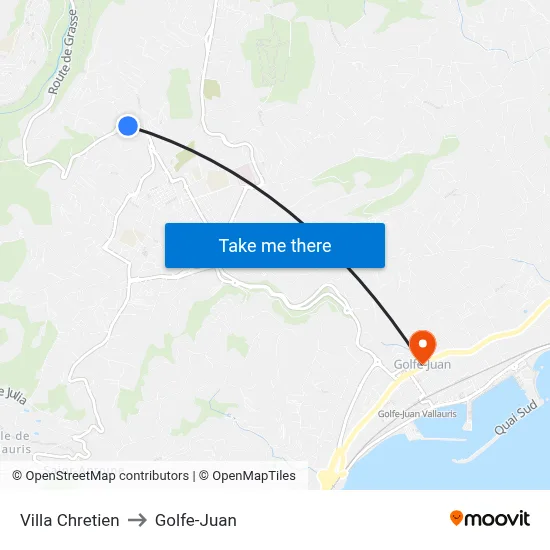 Villa Chretien to Golfe-Juan map