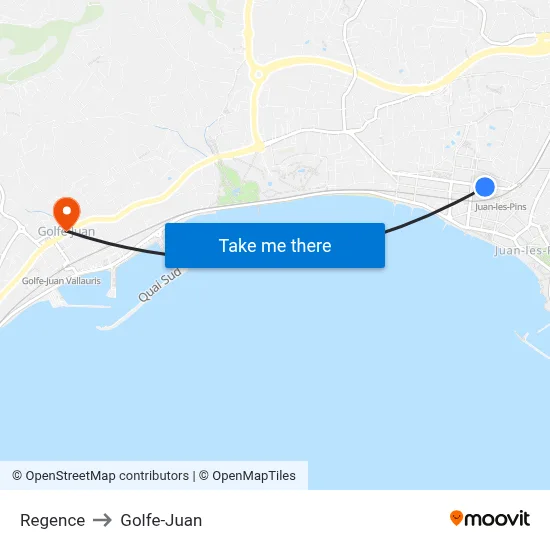 Regence to Golfe-Juan map