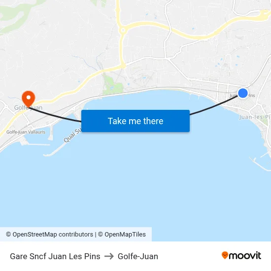 Gare Sncf Juan Les Pins to Golfe-Juan map