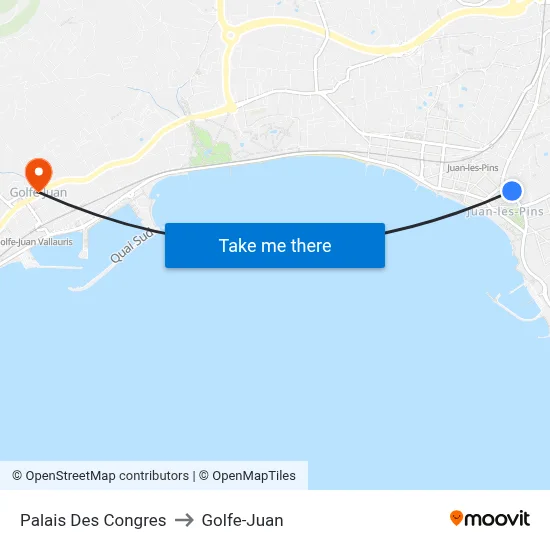 Palais Des Congres to Golfe-Juan map