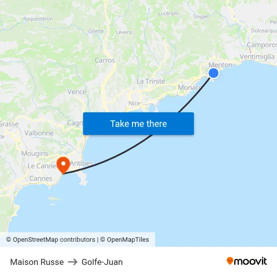 Maison Russe to Golfe-Juan map