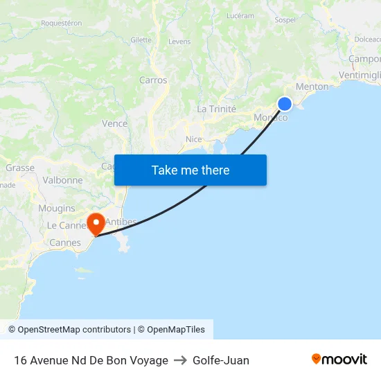 16 Avenue Nd De Bon Voyage to Golfe-Juan map