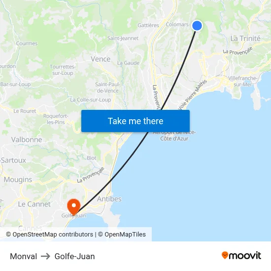 Monval to Golfe-Juan map