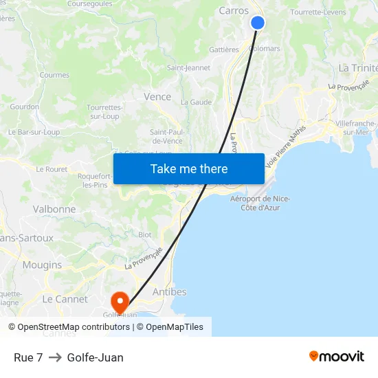 Rue 7 to Golfe-Juan map