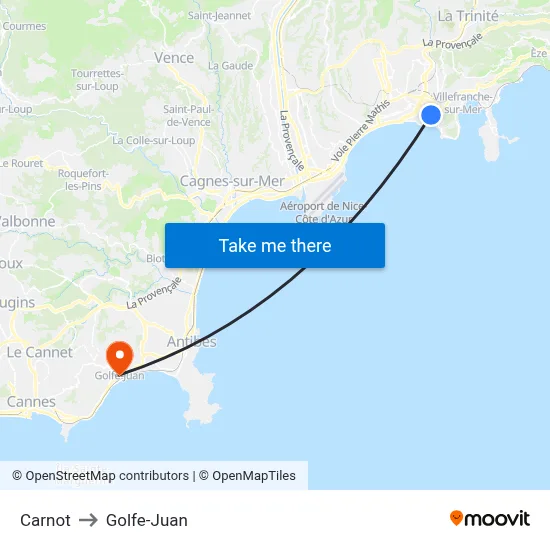 Carnot to Golfe-Juan map