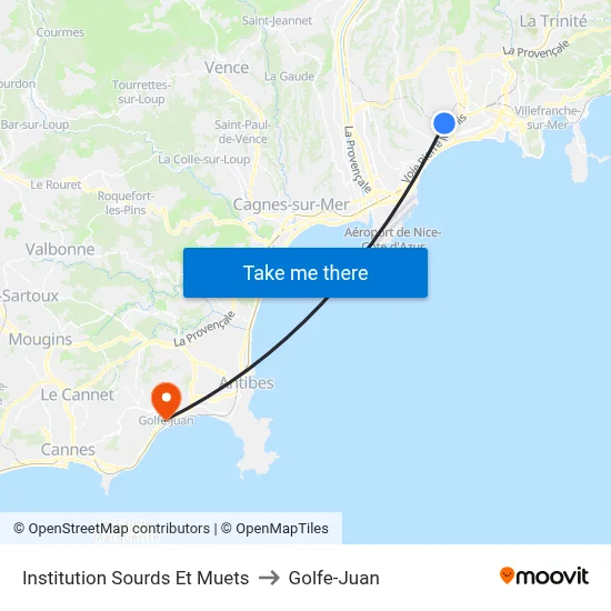Institution Sourds Et Muets to Golfe-Juan map