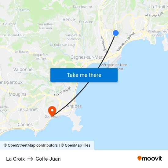 La Croix to Golfe-Juan map