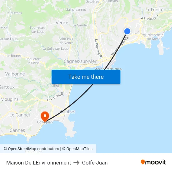 Maison De L'Environnement to Golfe-Juan map