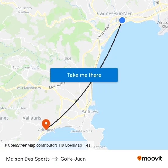 Maison Des Sports to Golfe-Juan map
