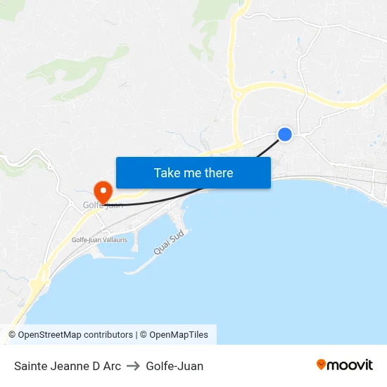 Sainte Jeanne D Arc to Golfe-Juan map