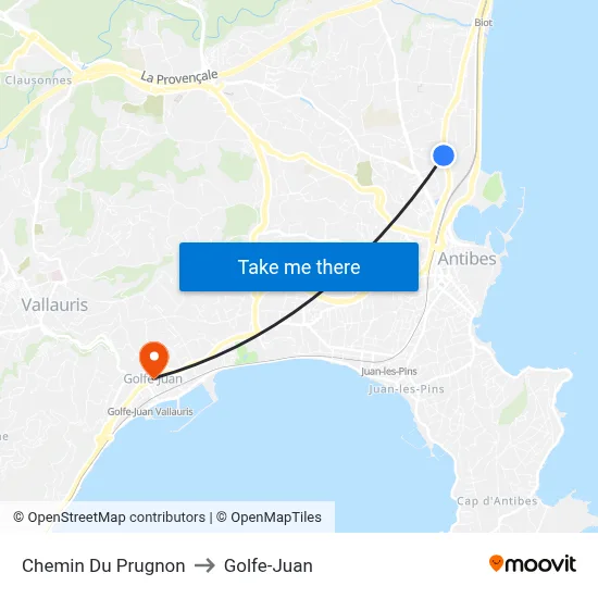 Chemin Du Prugnon to Golfe-Juan map