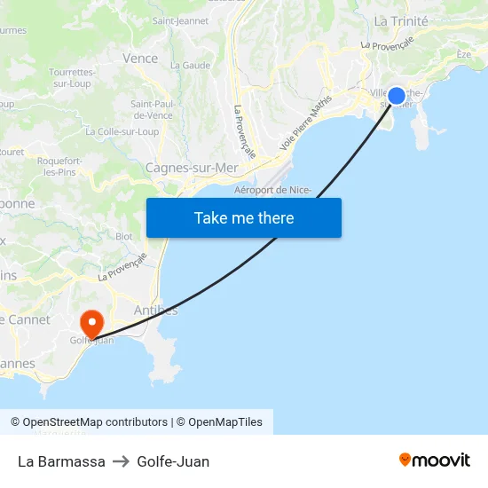 La Barmassa to Golfe-Juan map