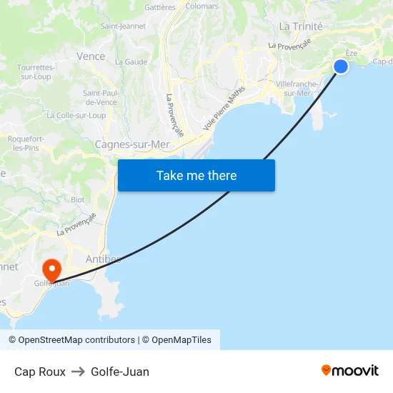 Cap Roux to Golfe-Juan map